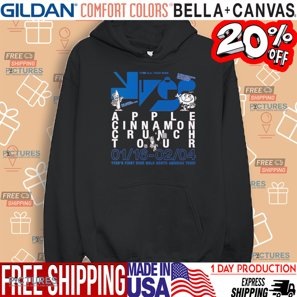 Yves Apple Cinnamon Crunch Tour In North America 2025 Poster Shirt Yves Apple Cinnamon Crunch Tour In North America 2025 Poster Shirt