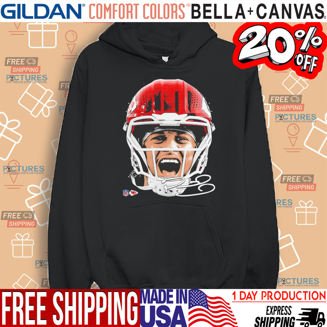 Patrick Mahomes Kansas City Chiefs NFL football big face signature graphic shirt Patrick Mahomes Kansas City Chiefs NFL football big face signature graphic shirt