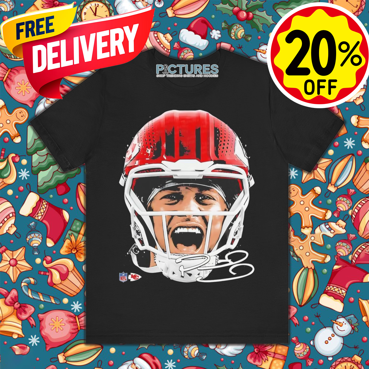 Patrick Mahomes Kansas City Chiefs NFL football big face signature graphic shirt Patrick Mahomes Kansas City Chiefs NFL football big face signature graphic shirt