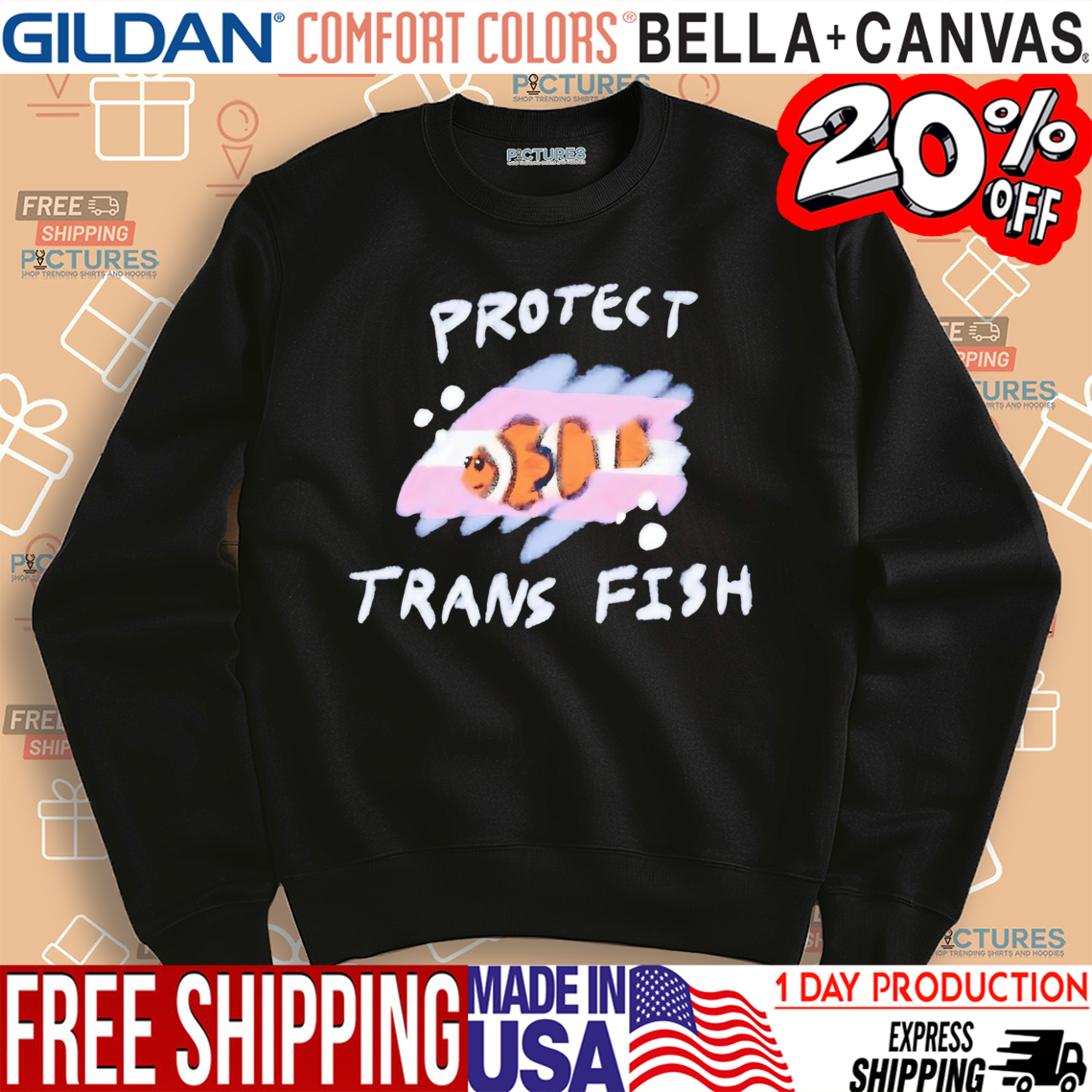 Protect trans fish shirt