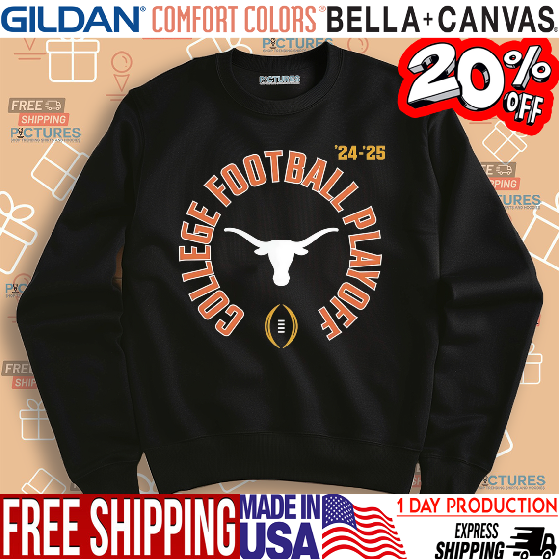 Texas Longhorns 2024-25 College Football Playoff shirt
