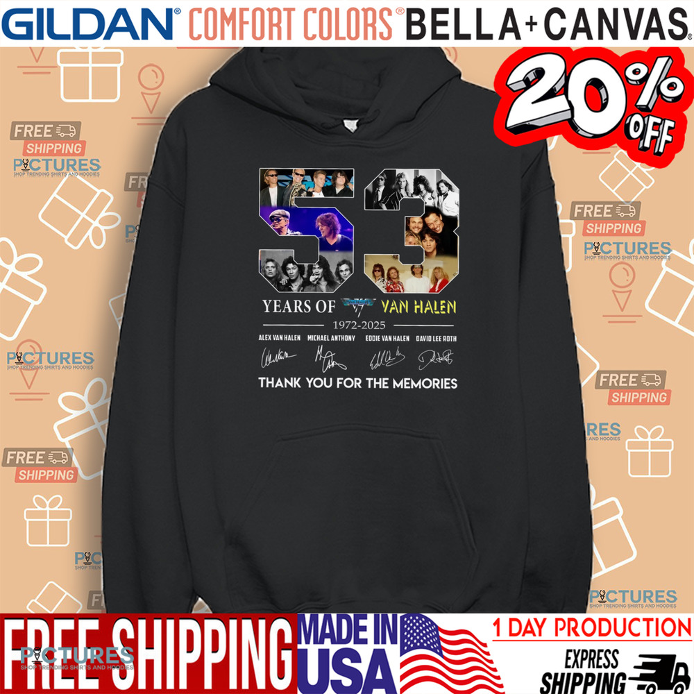 53 Years Of Van Halen 1972 2025 Thank You For The Memories Signatures Shirt