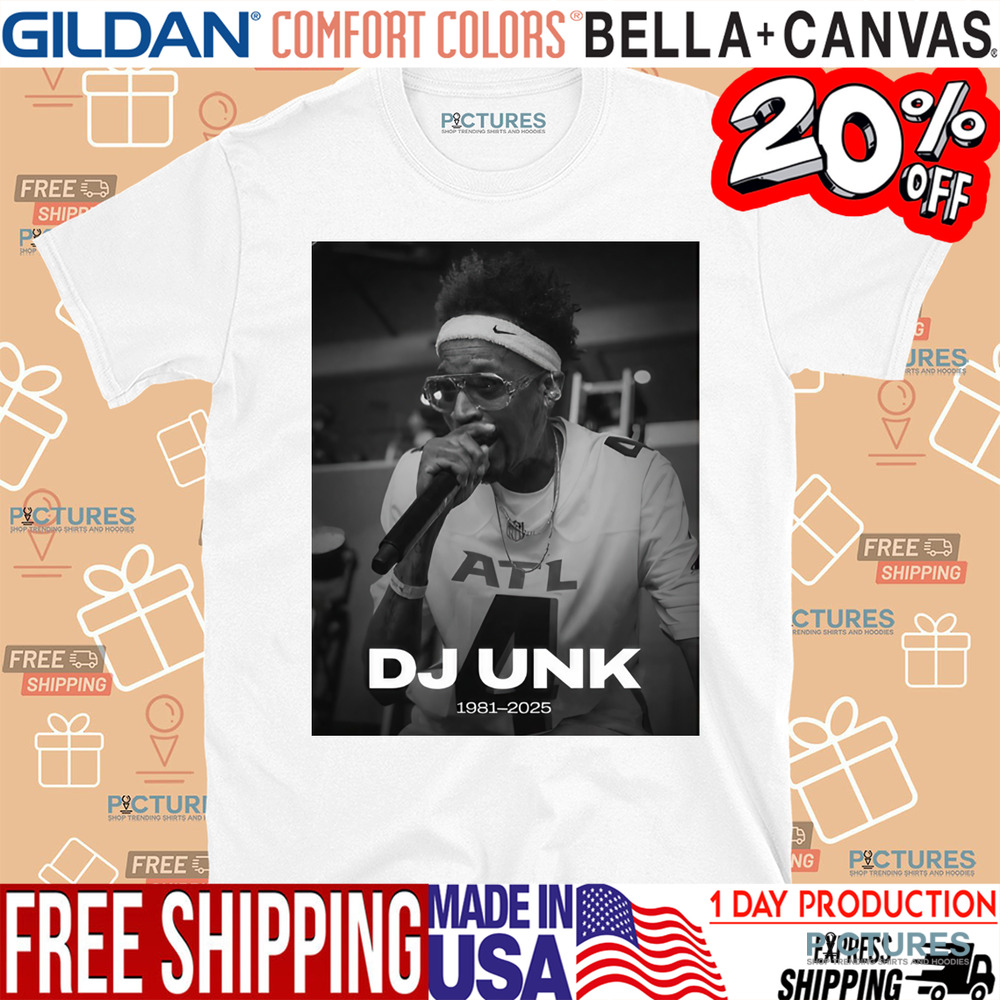 Atlanta Falcons Rest in Peace DJ Unk 1981-2025 Walk It Out Poster Shirt