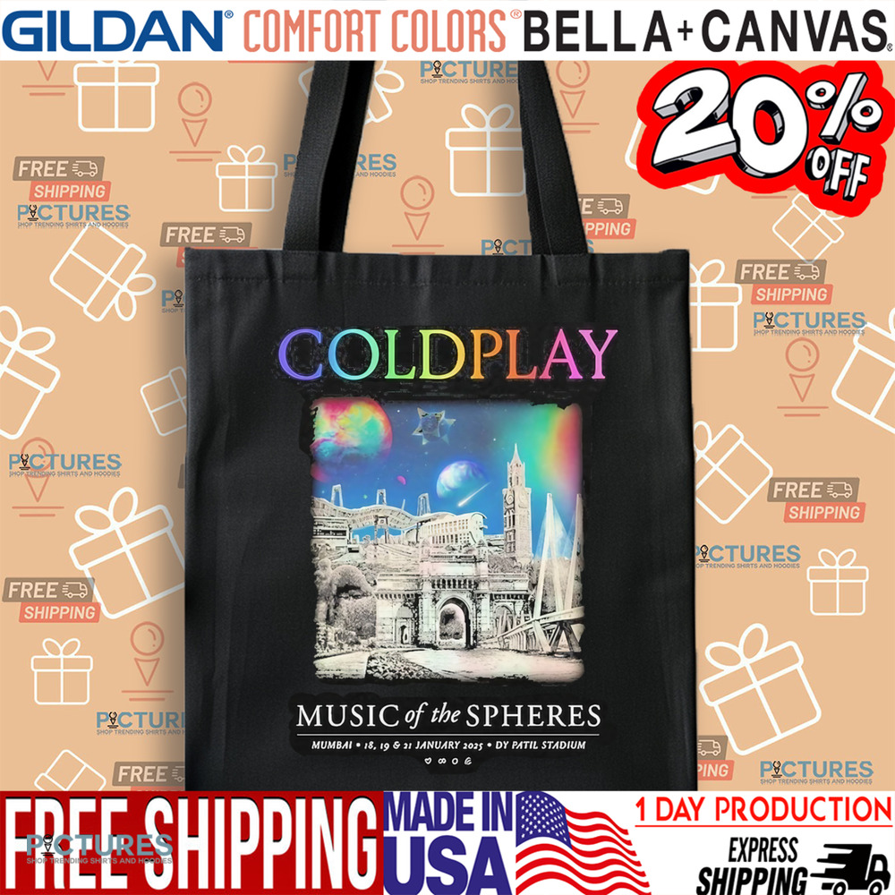 Coldplay 2025 Mumbai Music Of The Spheres Tour At Dy Patil Stadium On 18 19 And 21 January 2025 Shirt