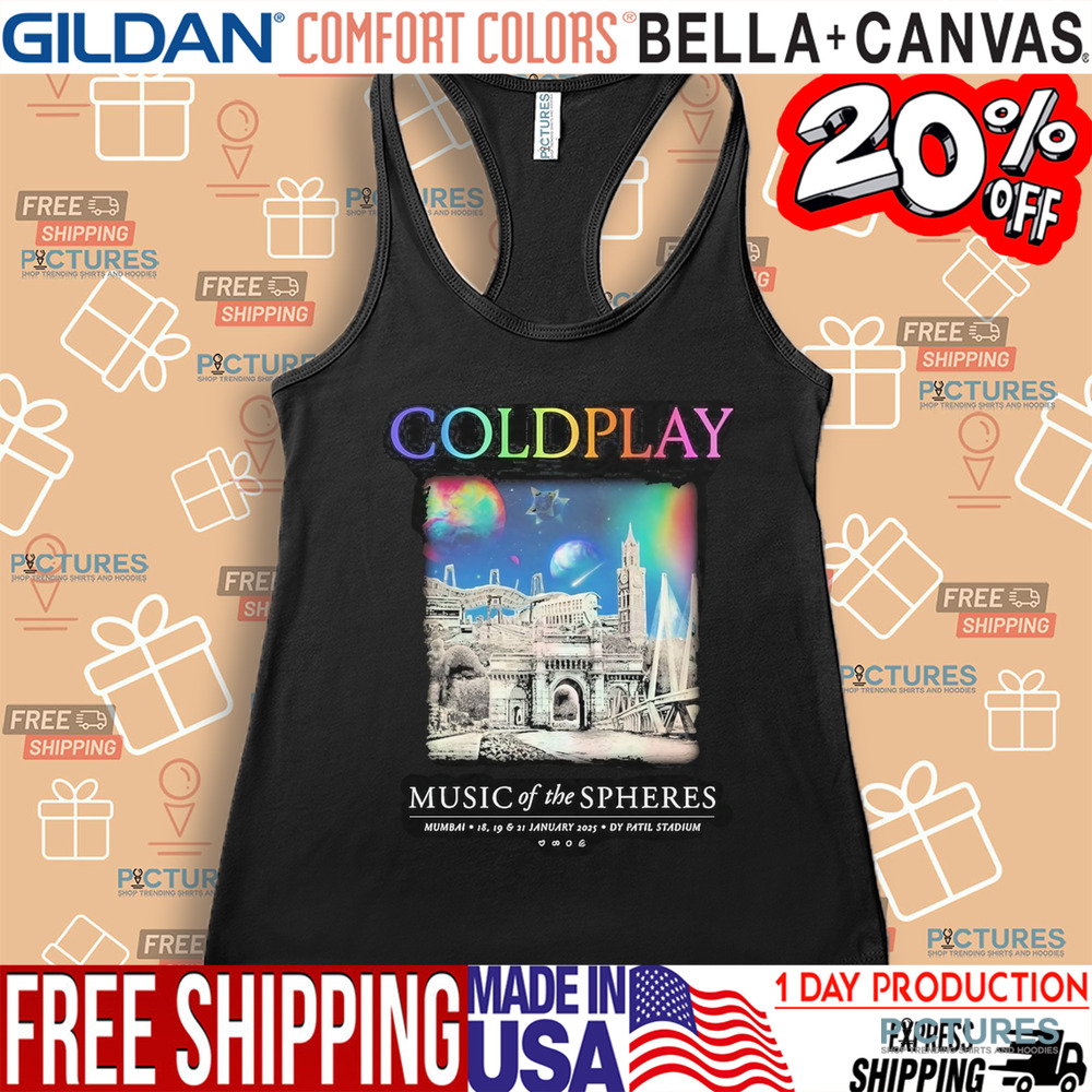 Coldplay 2025 Mumbai Music Of The Spheres Tour At Dy Patil Stadium On 18 19 And 21 January 2025 Shirt