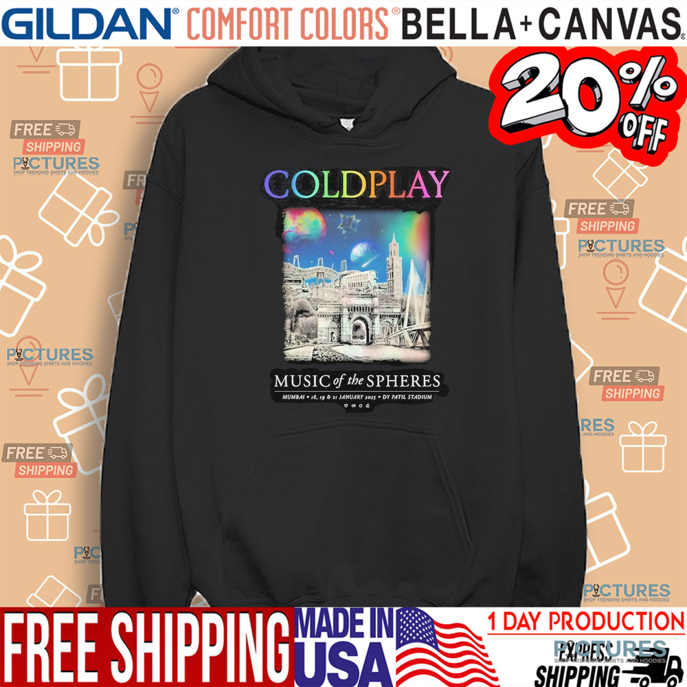 Coldplay 2025 Mumbai Music Of The Spheres Tour At Dy Patil Stadium On 18 19 And 21 January 2025 Shirt