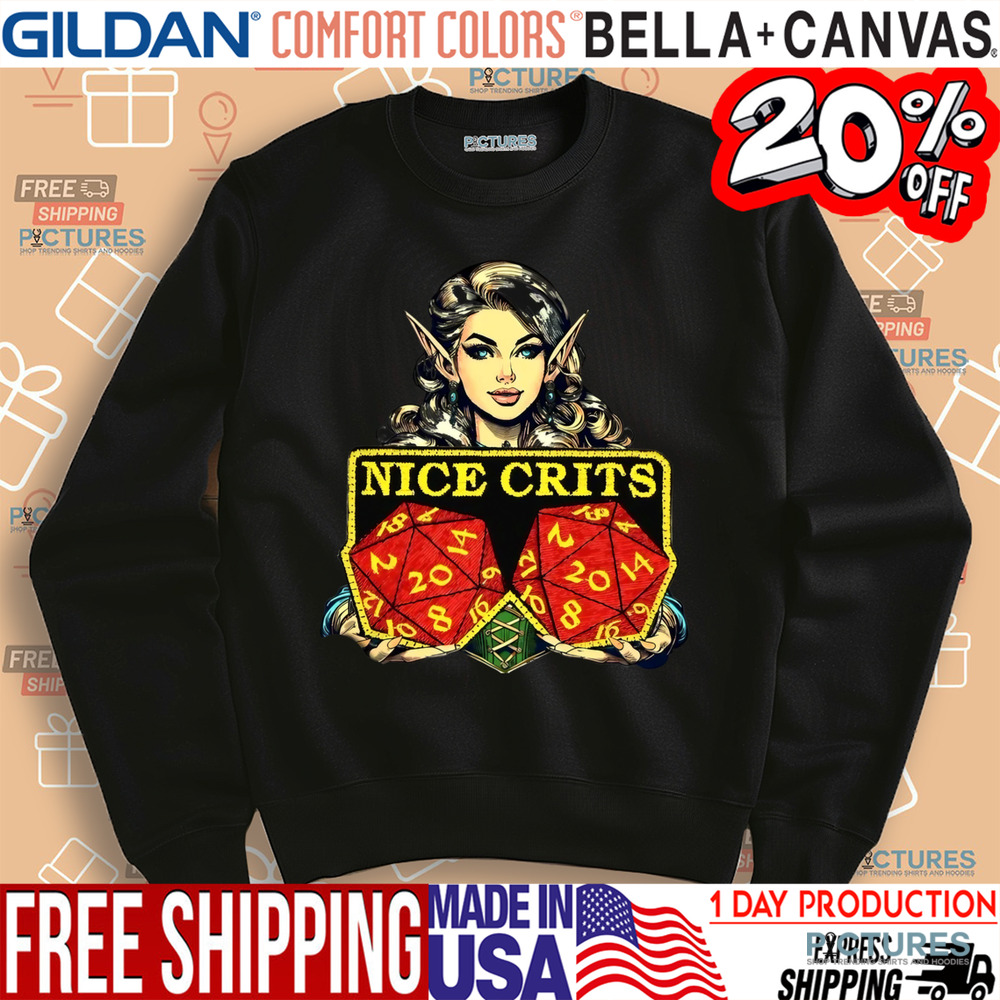 Elf Nice Crits Dungeon and Dragon Shirt