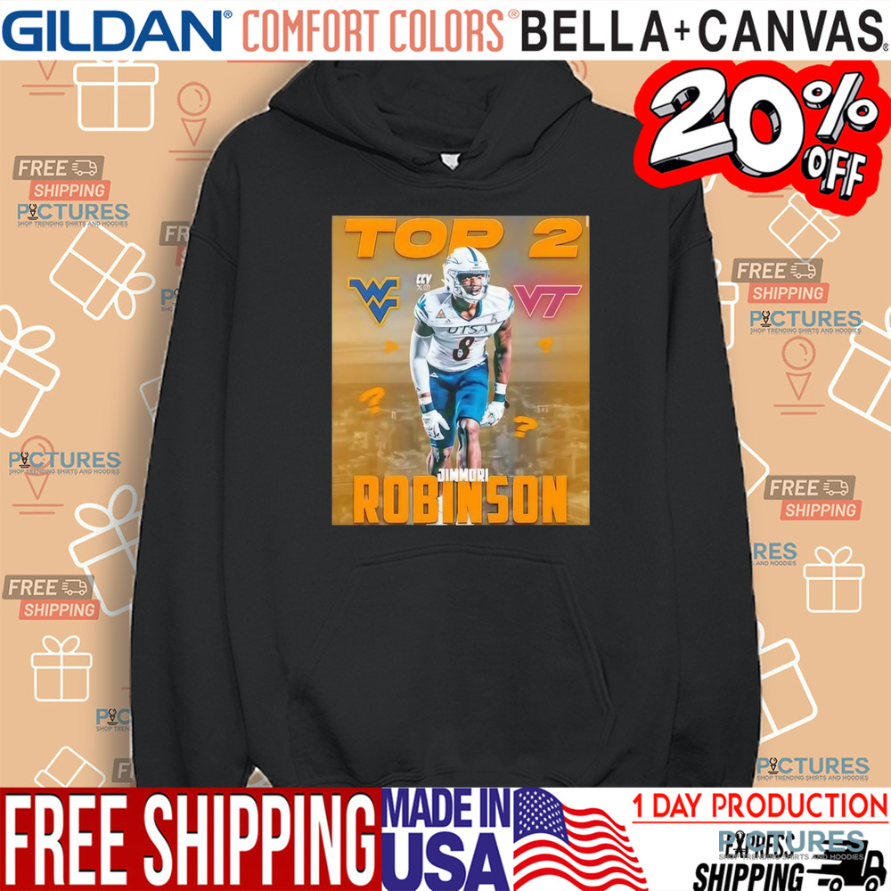 Jimmori Robinson UTSA Roadrunners with West Virginia Mountaineers and Virginia Tech Hokies logo shirt