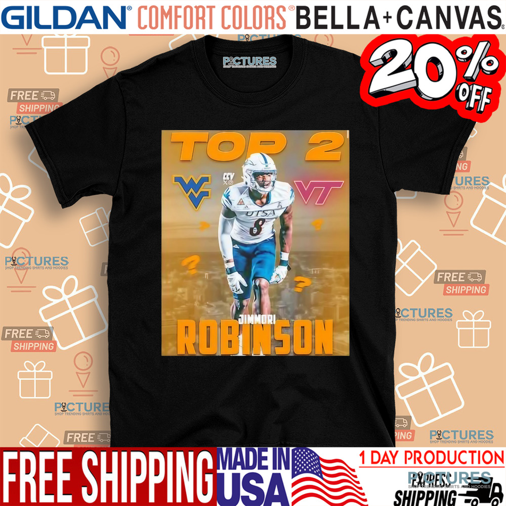 Jimmori Robinson UTSA Roadrunners with West Virginia Mountaineers and Virginia Tech Hokies logo shirt