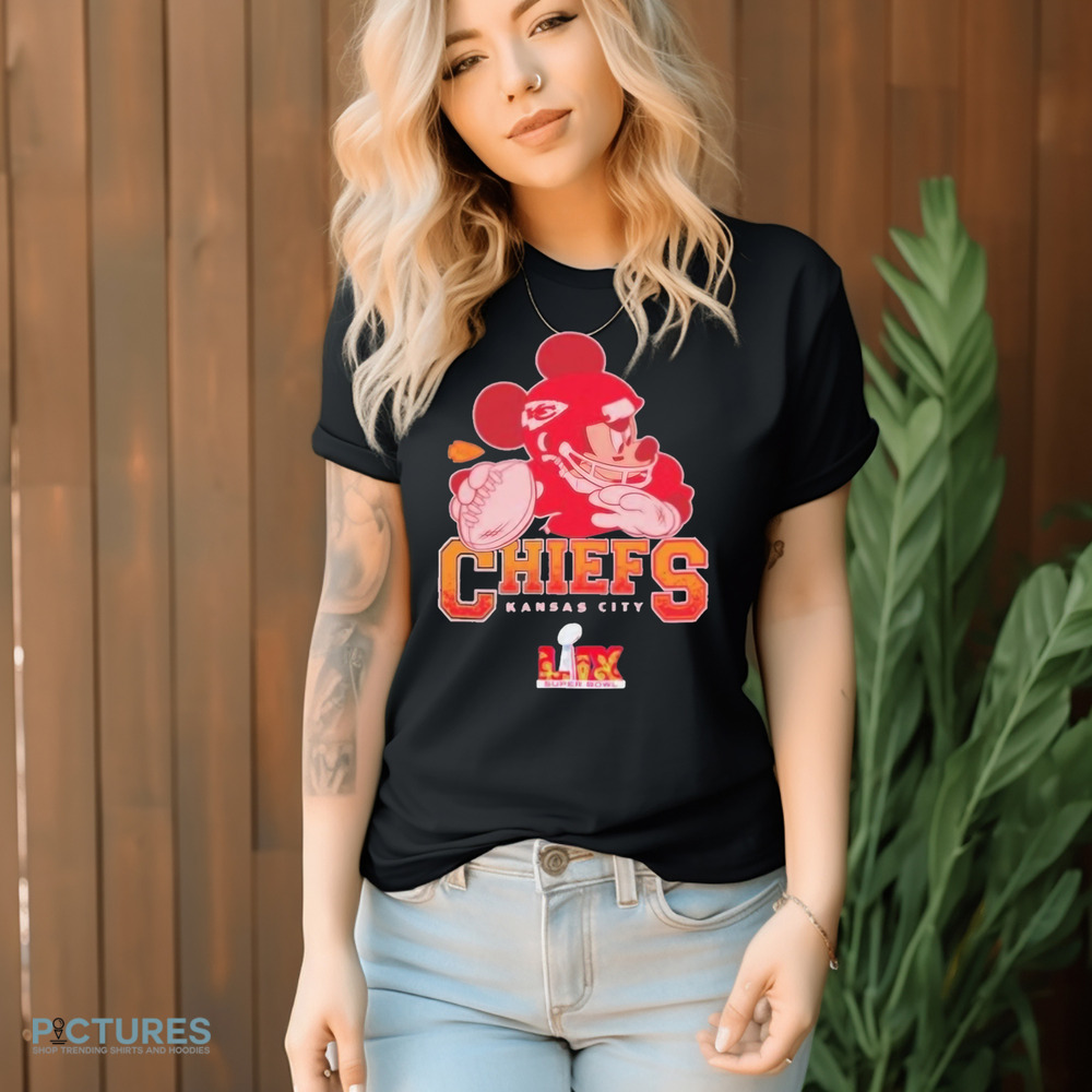 Kansas City Chiefs Junk Food Disney Mickey Qb Super Bowl Lix Shirt