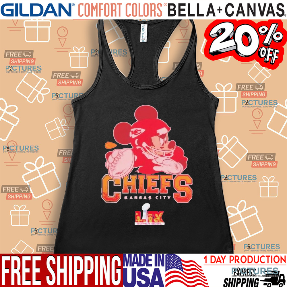 Kansas City Chiefs Junk Food Disney Mickey Qb Super Bowl Lix Shirt