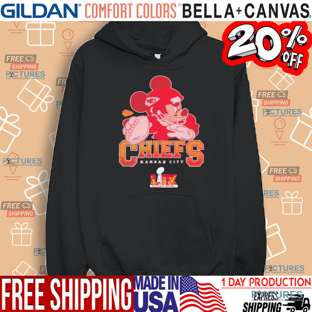 Kansas City Chiefs Junk Food Disney Mickey Qb Super Bowl Lix Shirt