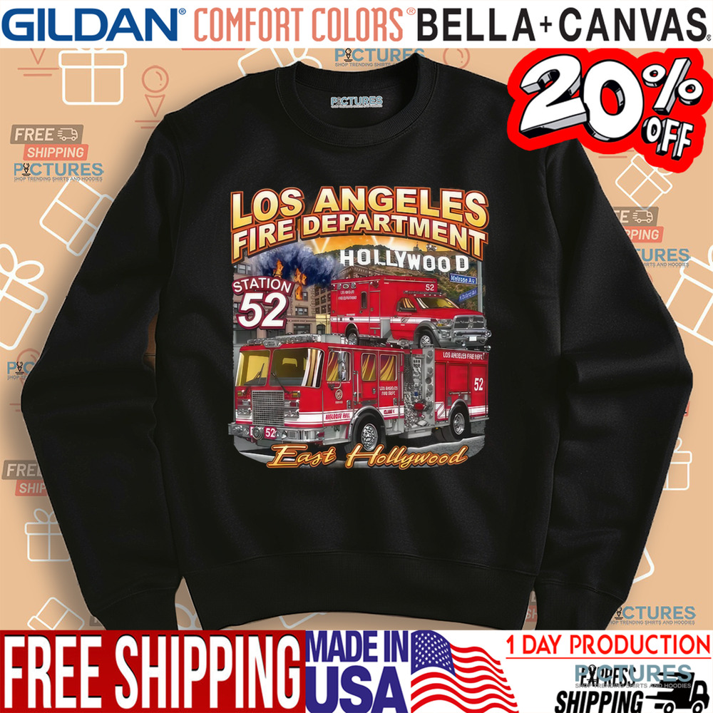 LAFD Los Angeles Fire Department Station 52 East Hollywood California Fire Shirt