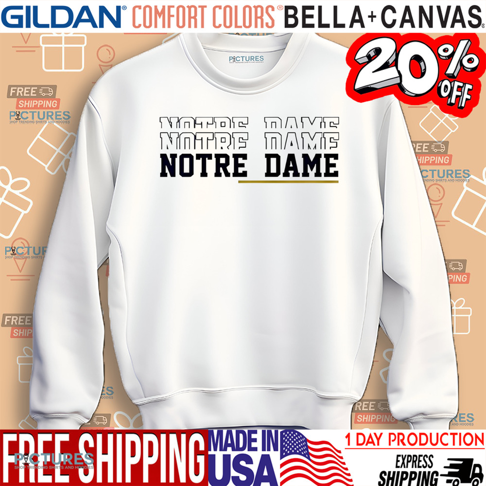 Mike Mickens wearing Notre Dame Fighting Irish shirt