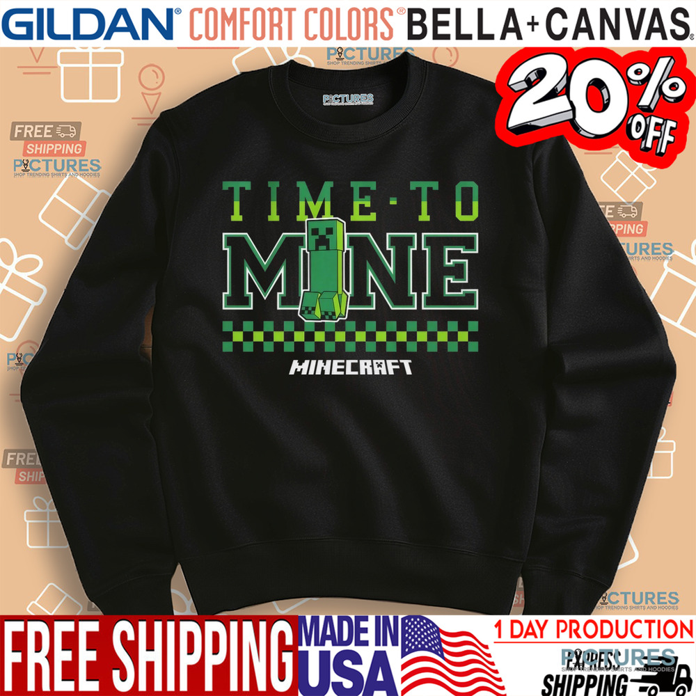 Minecraft Time To Mine Video Game Shirt