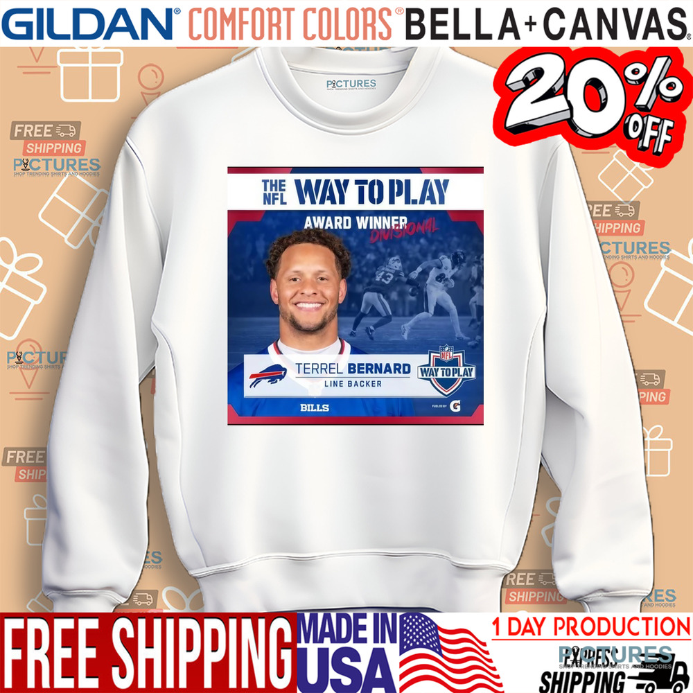 Official Bills The NFL Way To Play Award Winner Divisional Terrel Bernard Linebacker Shirt