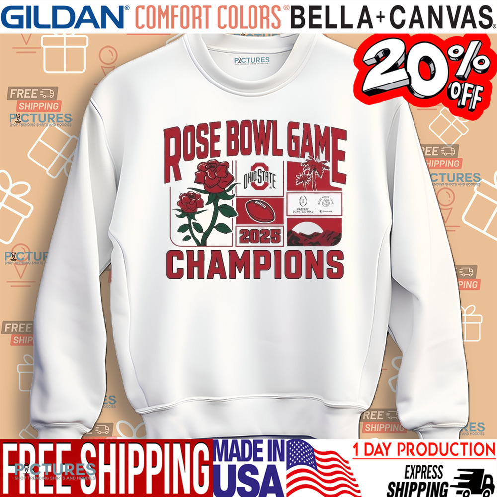 Ohio State Buckeyes College Football Playoff 2025 Rose Bowl Champions Victory Ahead Shirt
