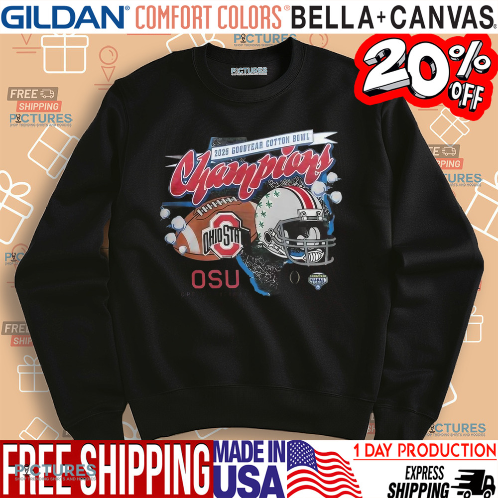 Ohio State Football 2025 Cotton Bowl Champions OSU CFP Semifinal Helmet Shirt