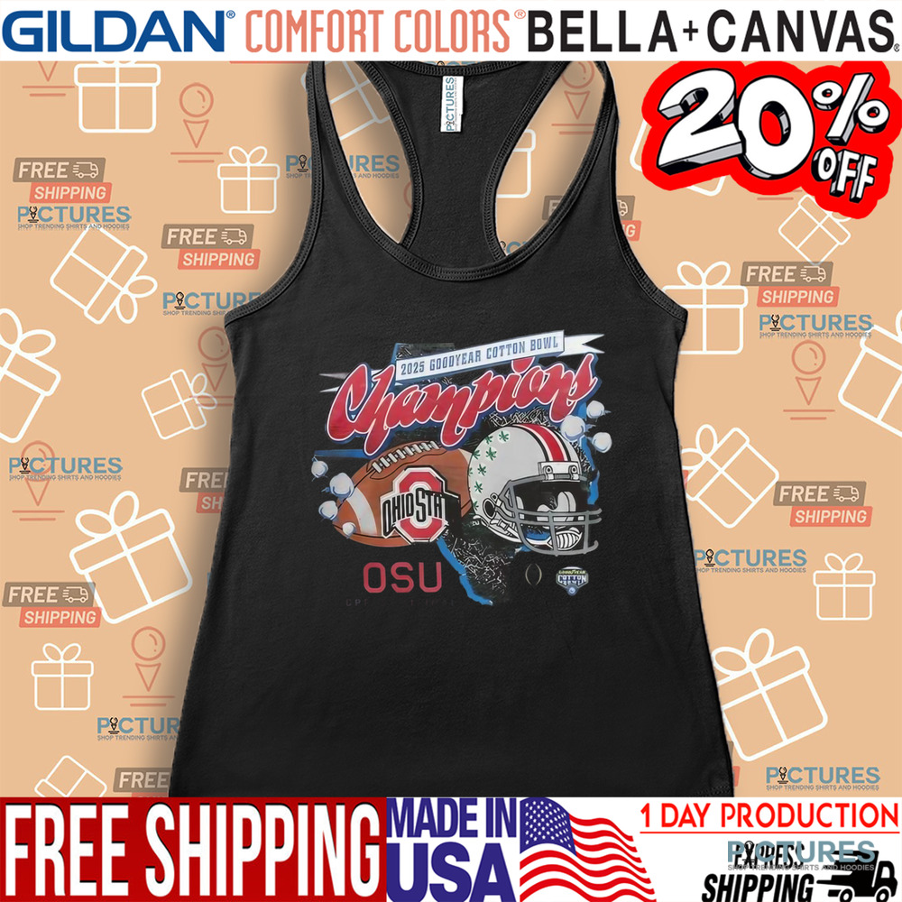 Ohio State Football 2025 Cotton Bowl Champions OSU CFP Semifinal Helmet Shirt