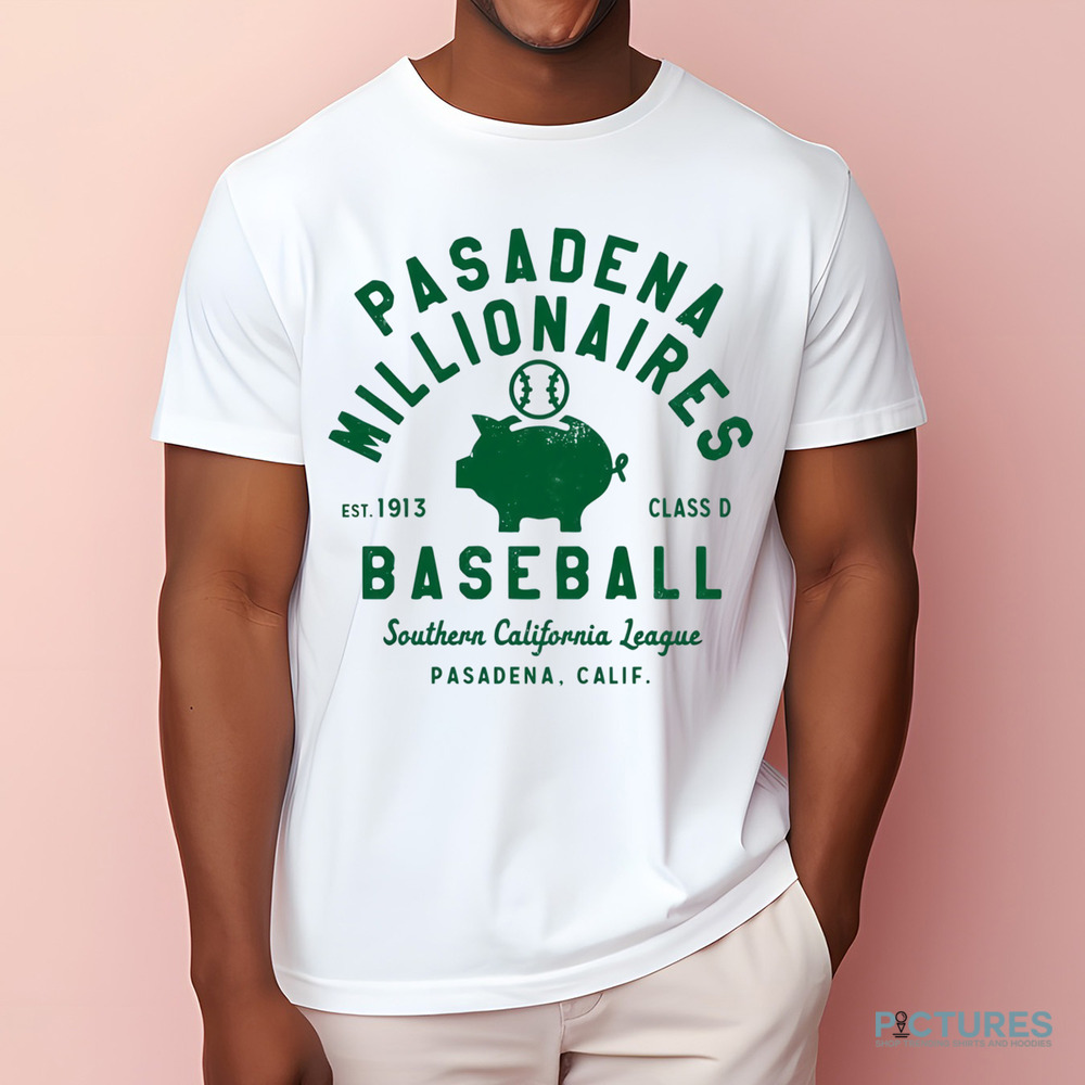 Pasadena Millionaires Vintage Defunct Baseball Teams Southern California League Shirt