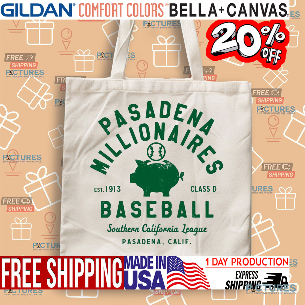 Pasadena Millionaires Vintage Defunct Baseball Teams Southern California League Shirt