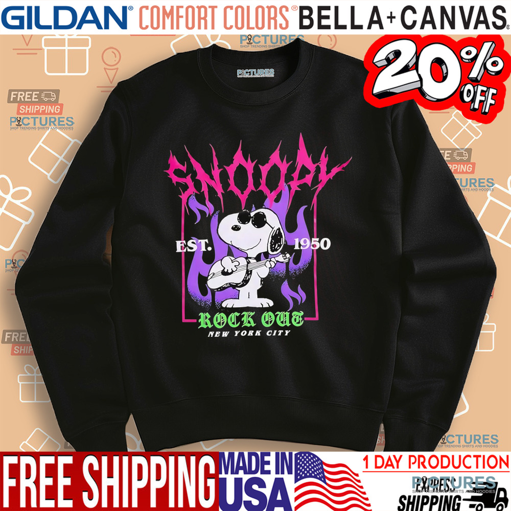 Peanuts Snoopy Rock Out New York City Est. 1950 Metal shirt