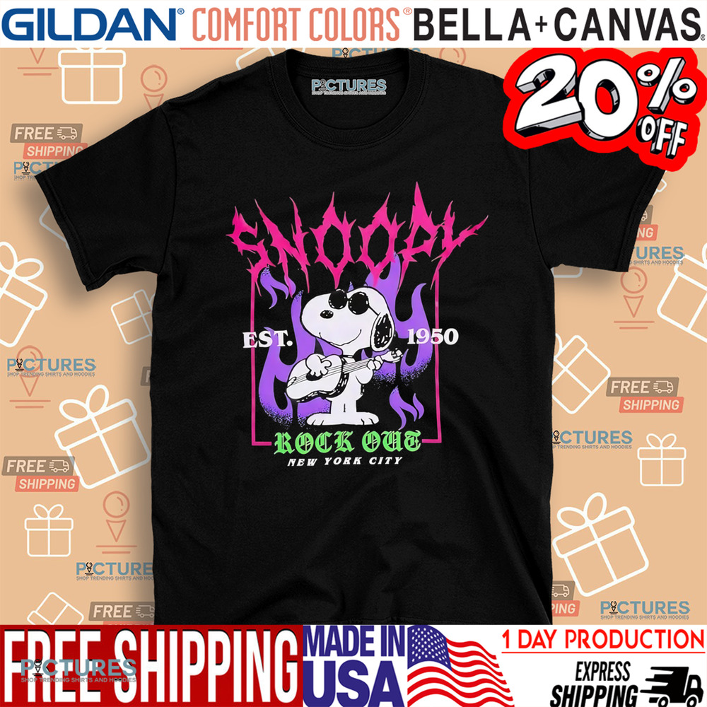 Peanuts Snoopy Rock Out New York City Est. 1950 Metal shirt