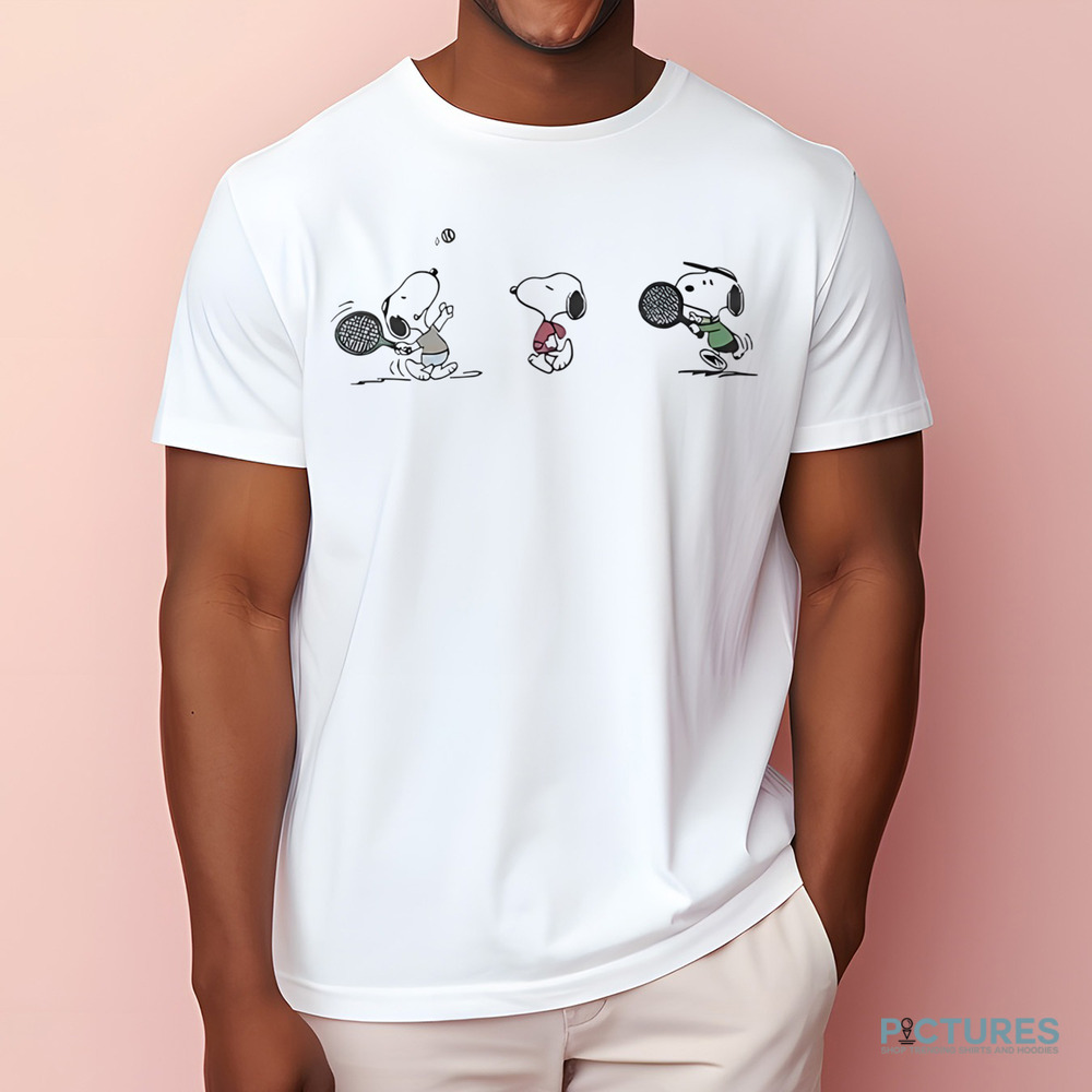 Peanuts Snoopy playing tennis shirt Peanuts Snoopy playing tennis shirt