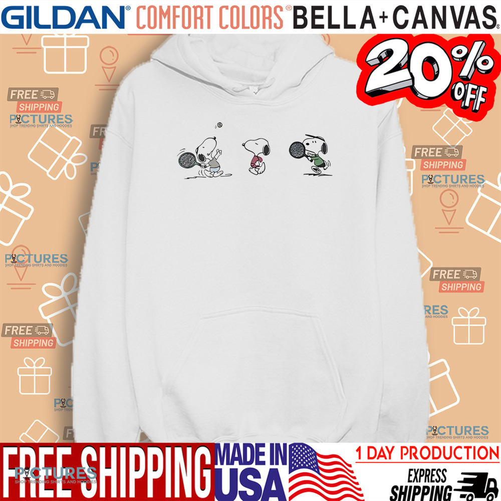 Peanuts Snoopy playing tennis shirt Peanuts Snoopy playing tennis shirt