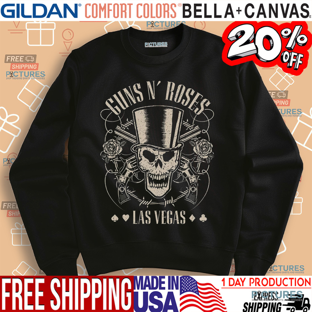 Skull Guns 'N Roses Las Vegas Shirt