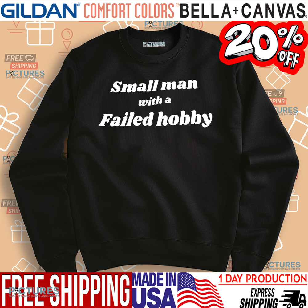 Small man with a failed hobby shirt