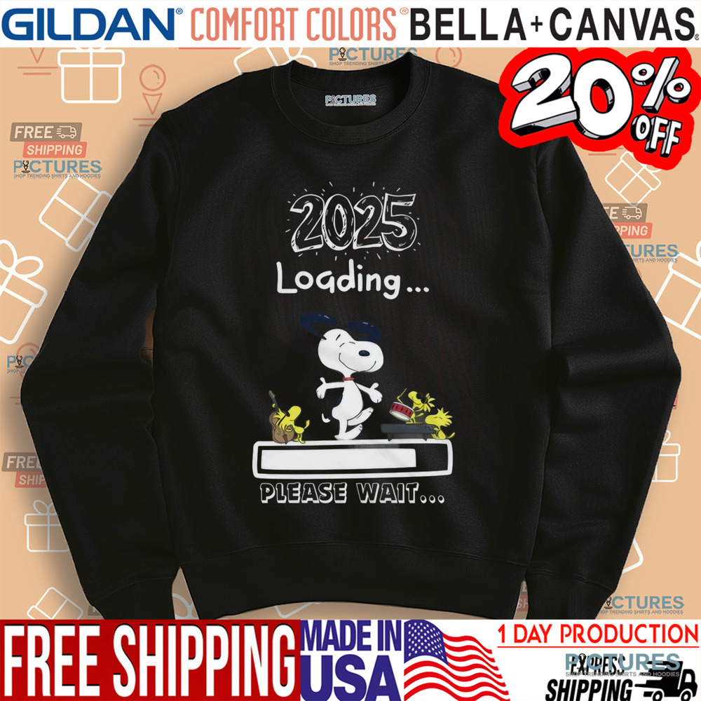 Snoopy And Woodstock New Year 2025 Loading Please Wait Shirt