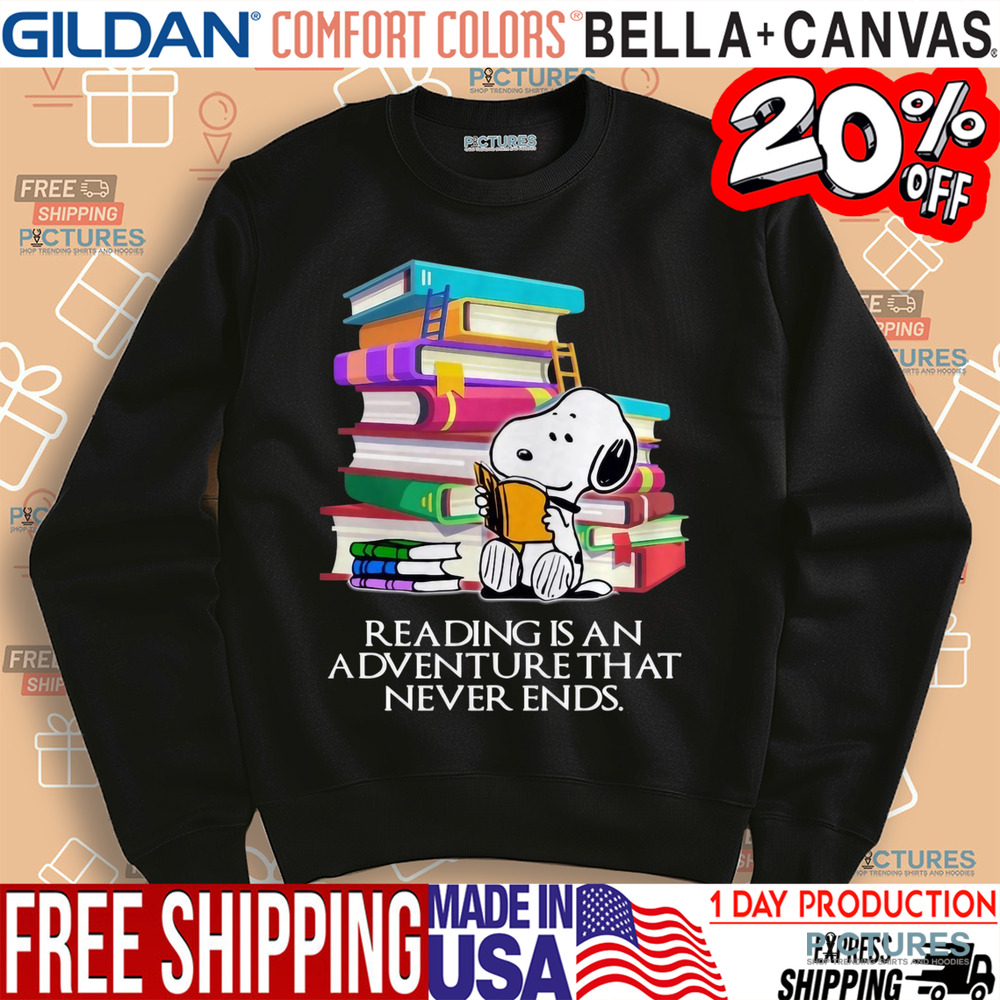 Snoopy Reading is an adventure that never ends shirt