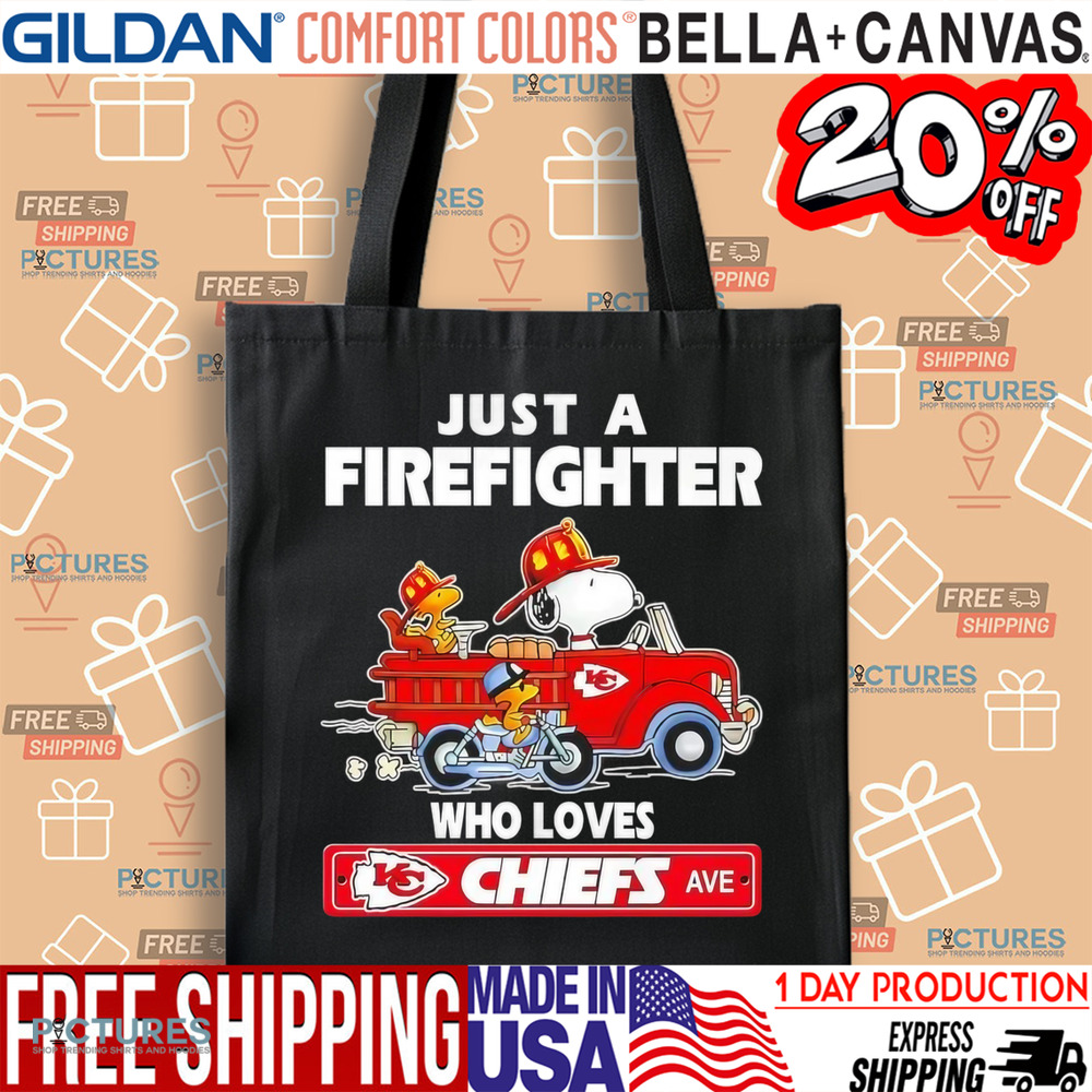 Snoopy and Woodstock Driver Just a Firefighter Who Loves Kansas City Chiefs shirt
