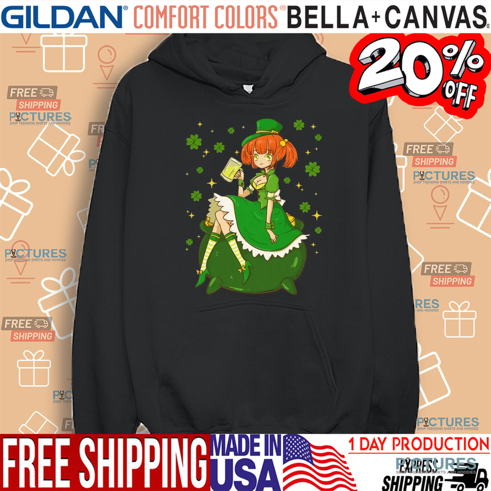 St Patrick's Day Kawaii Anime Leprechaun Girl Shamrock Shirt St Patrick's Day Kawaii Anime Leprechaun Girl Shamrock Shirt
