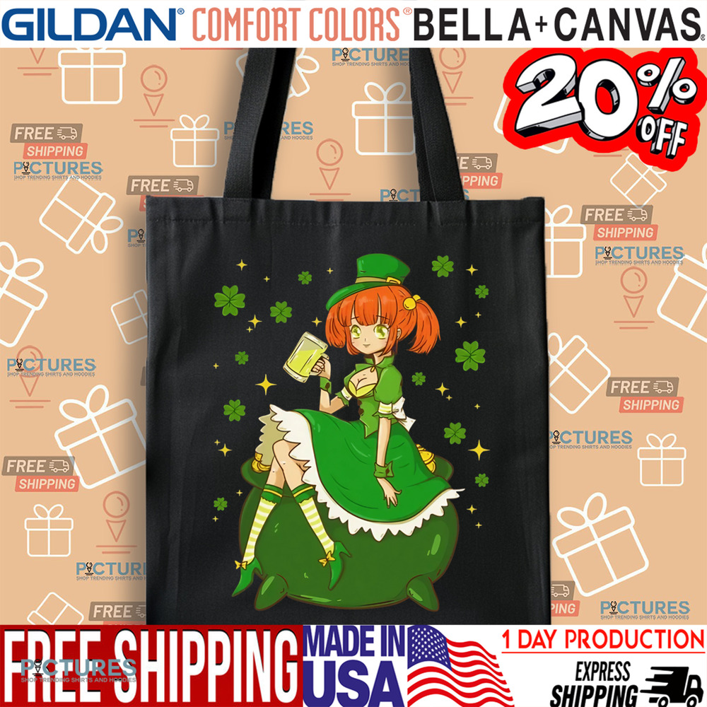 St Patrick's Day Kawaii Anime Leprechaun Girl Shamrock Shirt St Patrick's Day Kawaii Anime Leprechaun Girl Shamrock Shirt