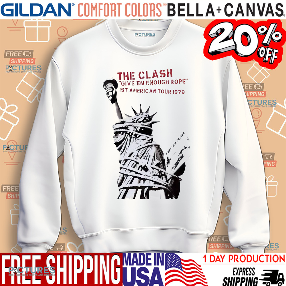 Statue State Liberty the clash give ’em enough rope is’t American tour 1979 shirt