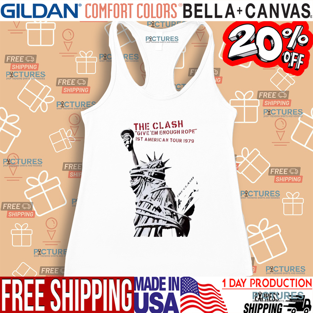 Statue State Liberty the clash give ’em enough rope is’t American tour 1979 shirt