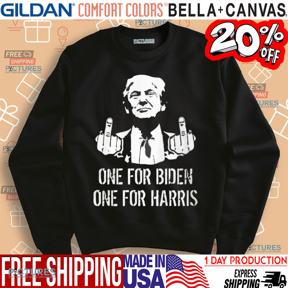 Trump One for Biden one for H middle fingers shirt