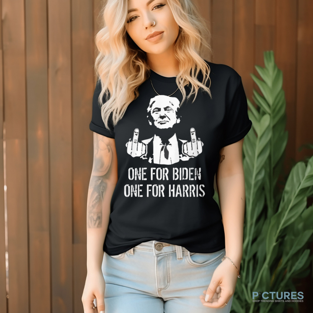 Trump One for Biden one for H middle fingers shirt