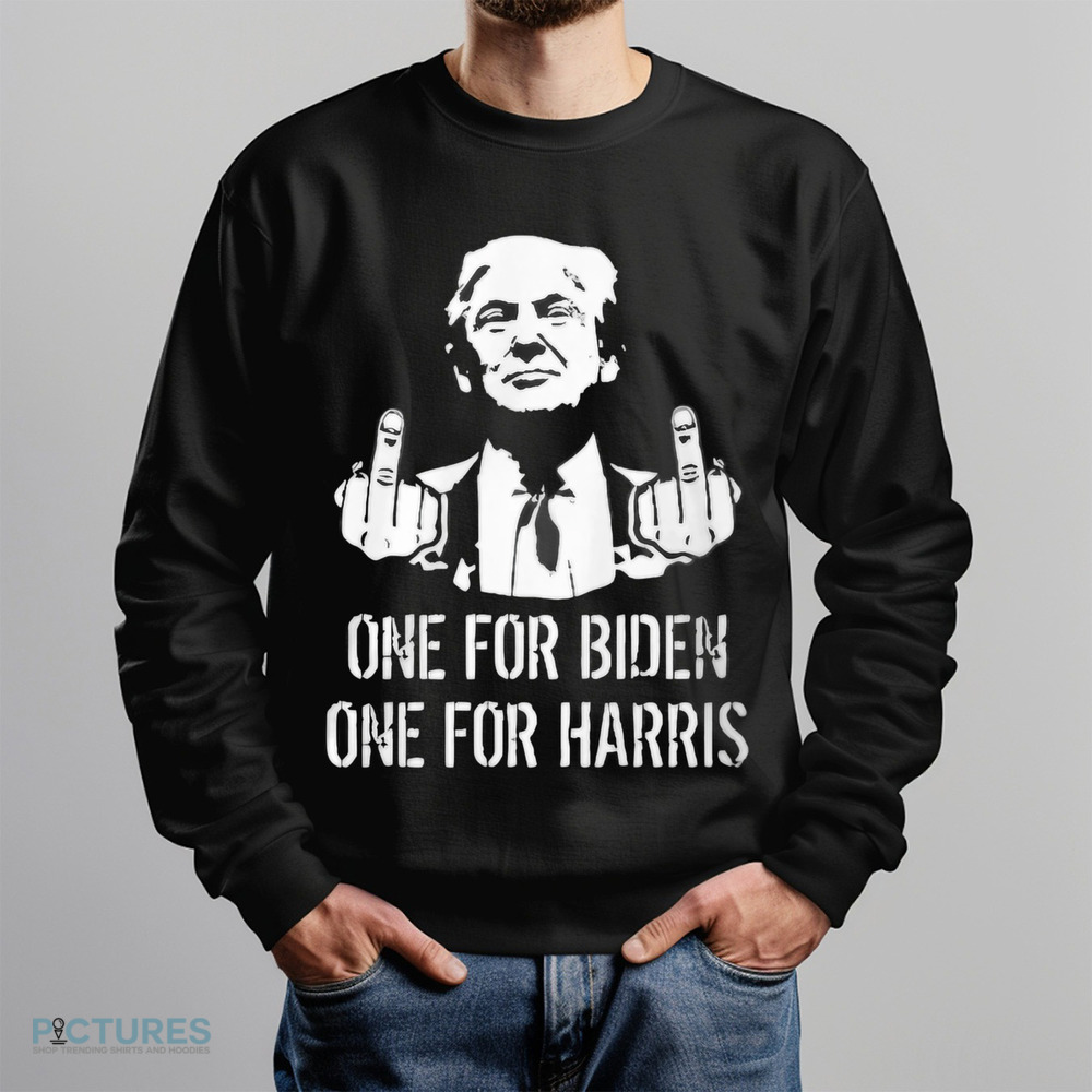 Trump One for Biden one for H middle fingers shirt