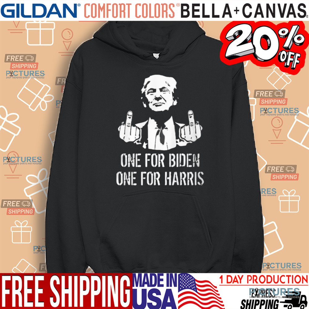 Trump One for Biden one for H middle fingers shirt