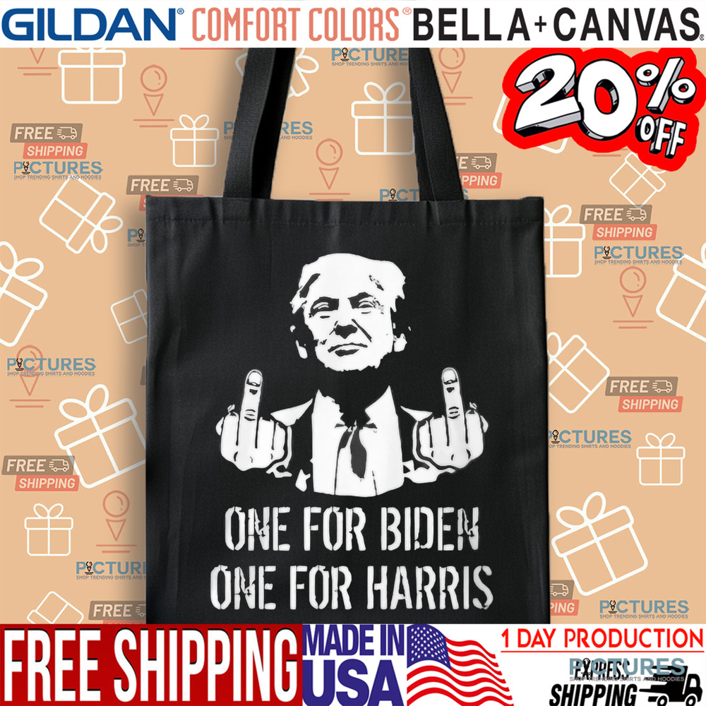 Trump One for Biden one for H middle fingers shirt