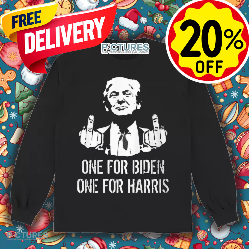 Trump One for Biden one for H middle fingers shirt