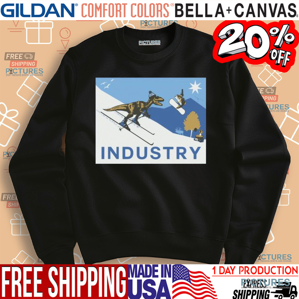 Utah Flag Skiing Dino Industry Shirt