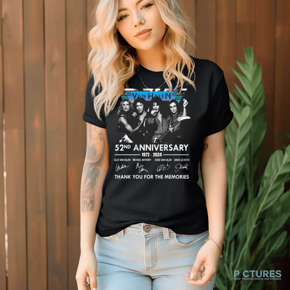 Van Halen 52nd Anniversary 1972-2024 Thank You For The Memories Signatures Shirt