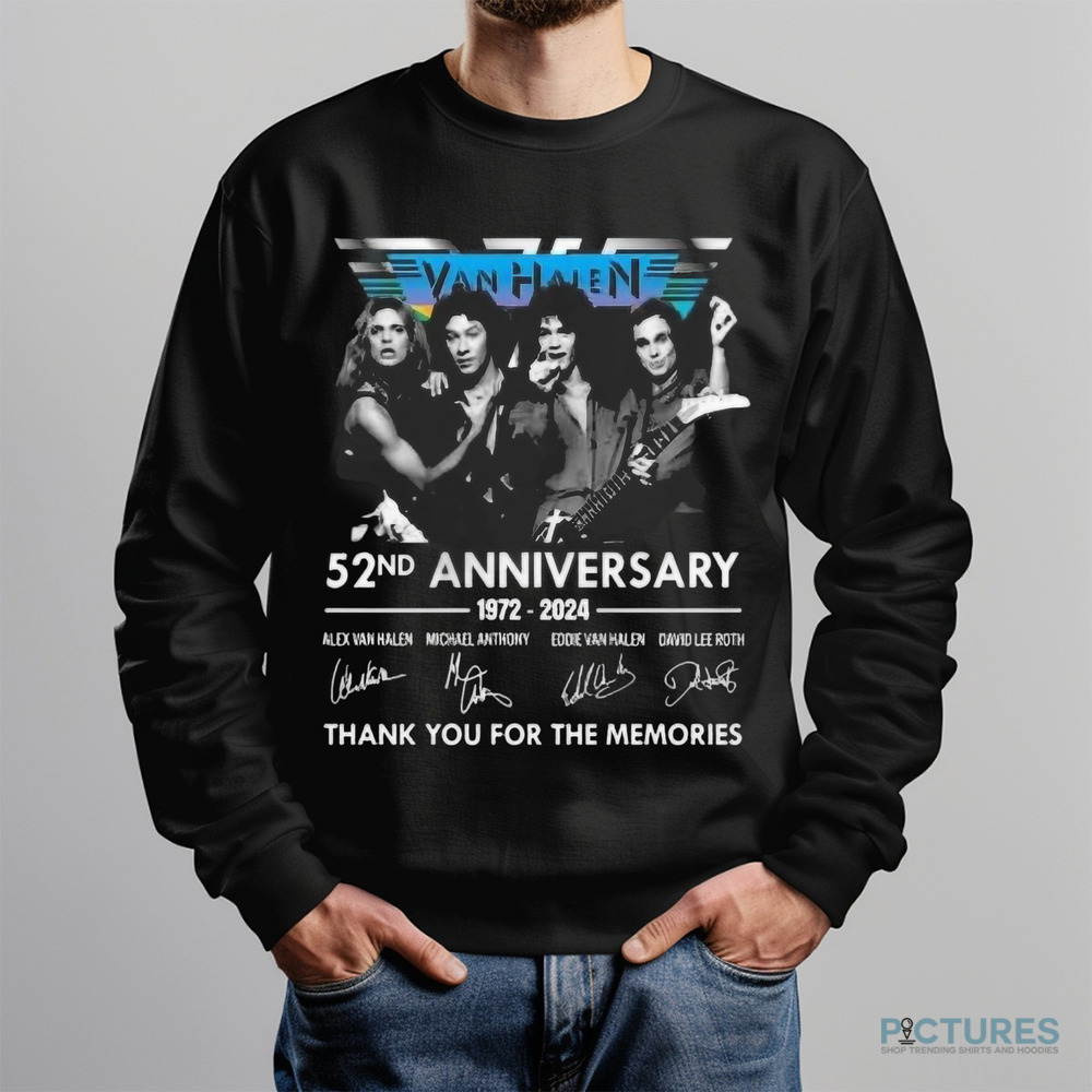 Van Halen 52nd Anniversary 1972-2024 Thank You For The Memories Signatures Shirt