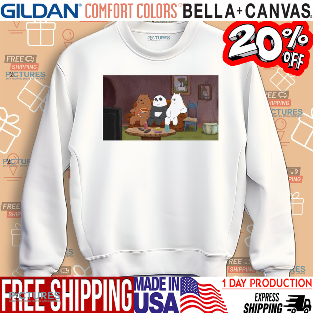 We Beare Bears Watching TV Funny Cartoon Shirt