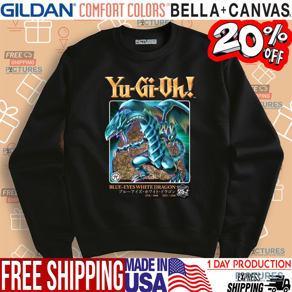 Yu-Gi-Oh Blue Eyes White Dragon 25th Anniversary Anime Shirt