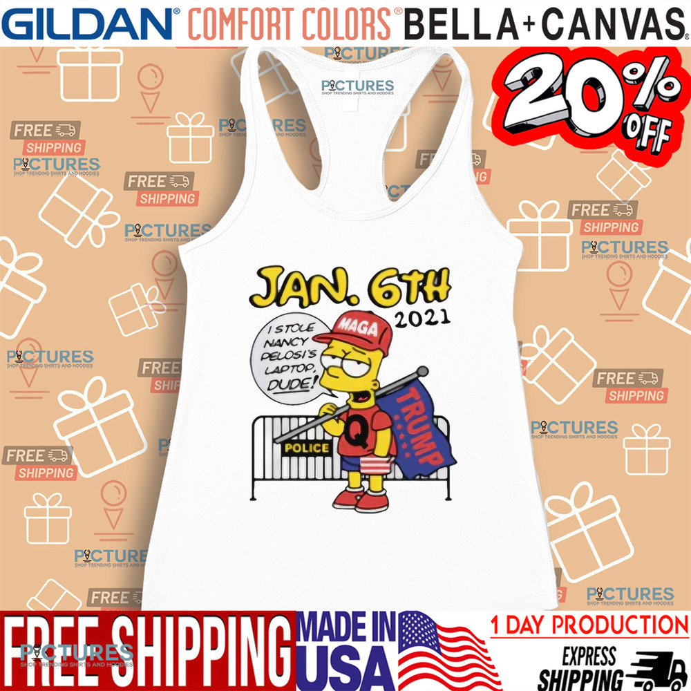 Bart Simpson Jan. 6th 2021 I Stole Nancy Pelosi’s Patop Dude Police Maga Trump Shirt